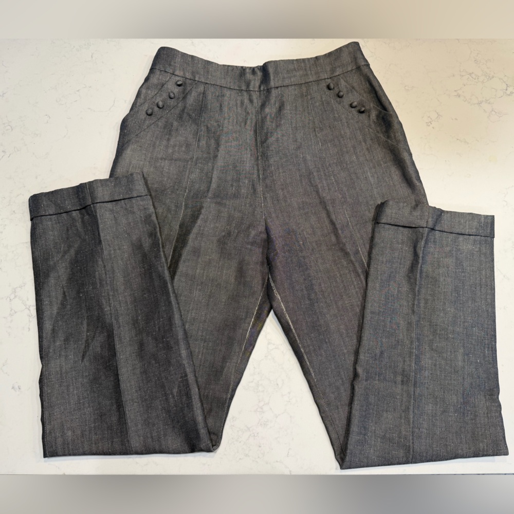 Vintage Valentino Made in Italy Linen Wool Tailored Trousers Luxury